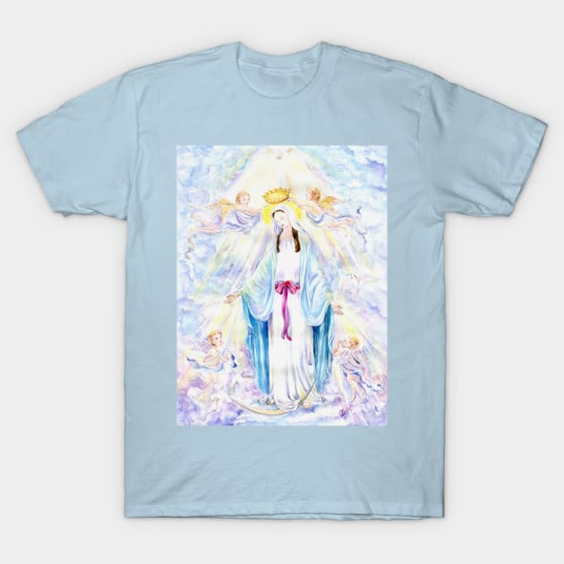 The Coronation of the Blessed Virgin Mary in Heaven T-Shirt by cristinahansen